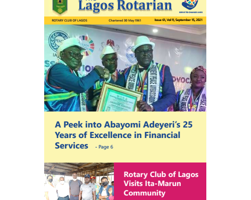 Lagos Rotarian Issue 61 Volume 11 Sept 15 2021